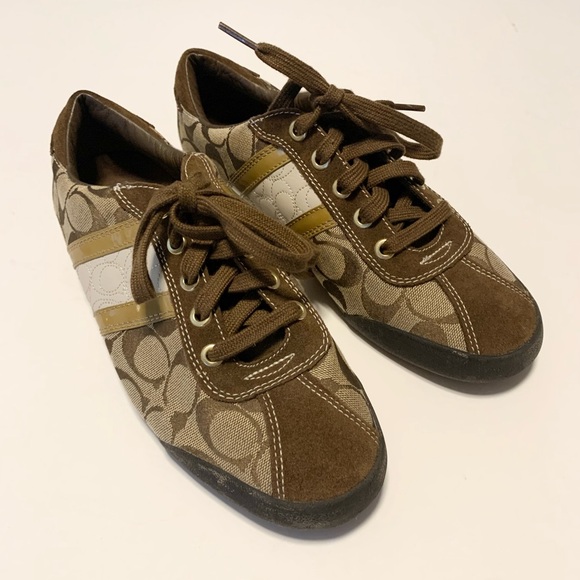 Brown and Tan Patterned Sneakers - Picture 1 of 9